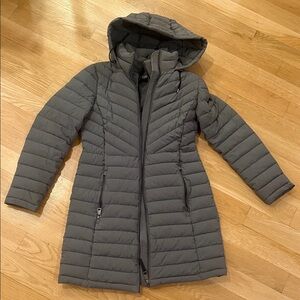 DKNY Women's Charcoal Puffer Coat